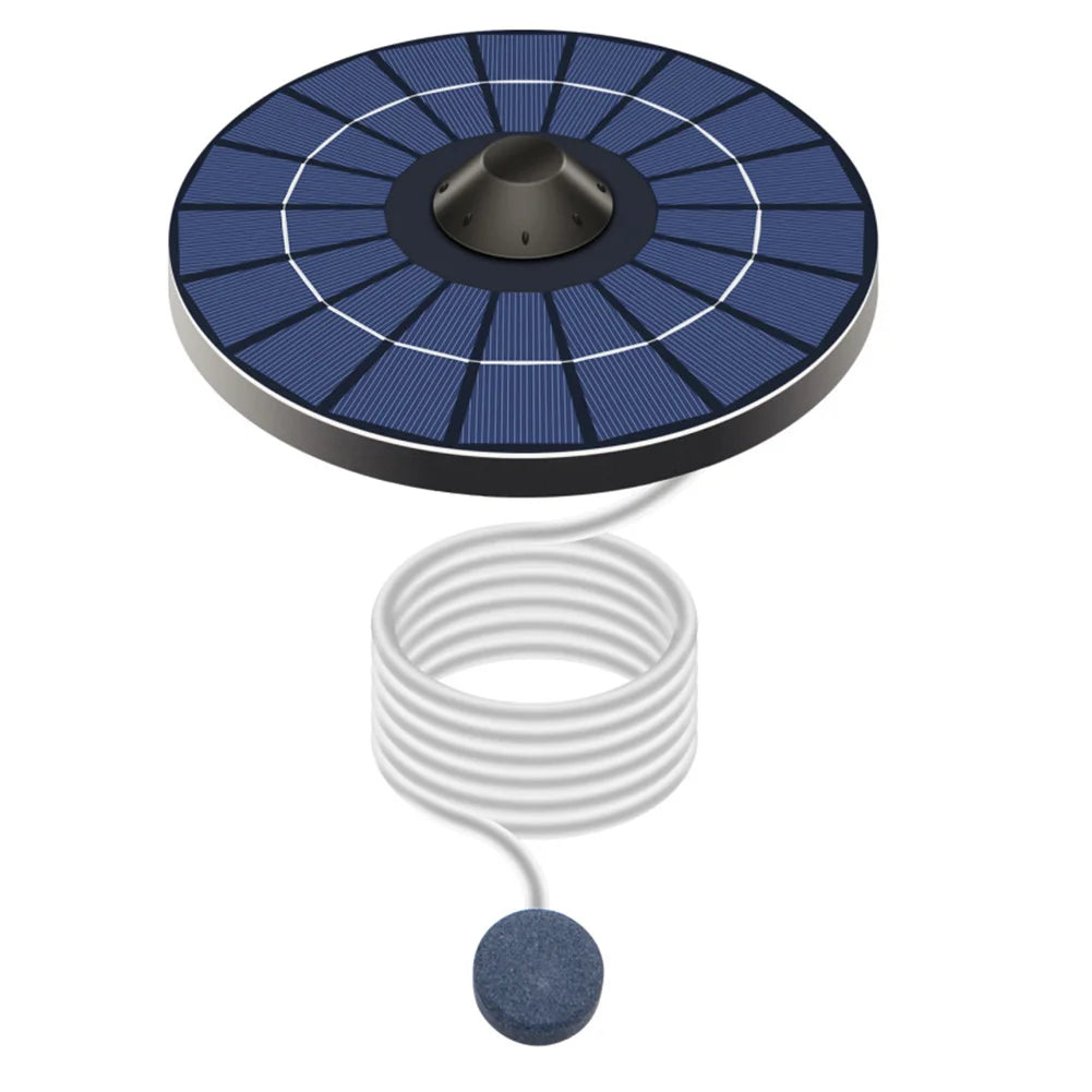 Solar Floating Pond Aerator Pond Oxygen Pump with Air Hose and Bubble Stone Bubble Oxygenator Auto Off for Birdbath Qme 2.5W 6V