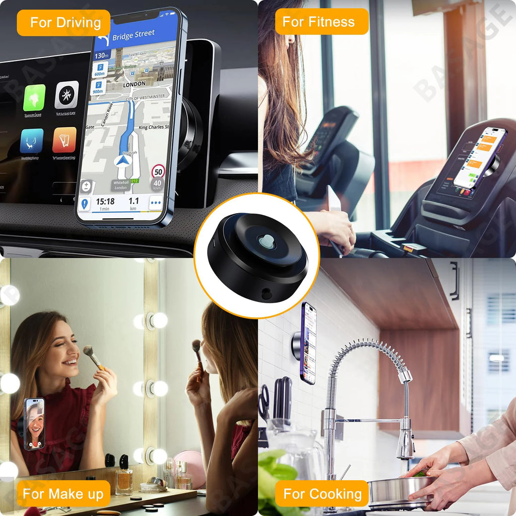Magnetic Mobile Phone Holder, 360°Rotation Magnetic Car Cell Phone Holder, Air Suction Magnetic Car Phone Holder Qme