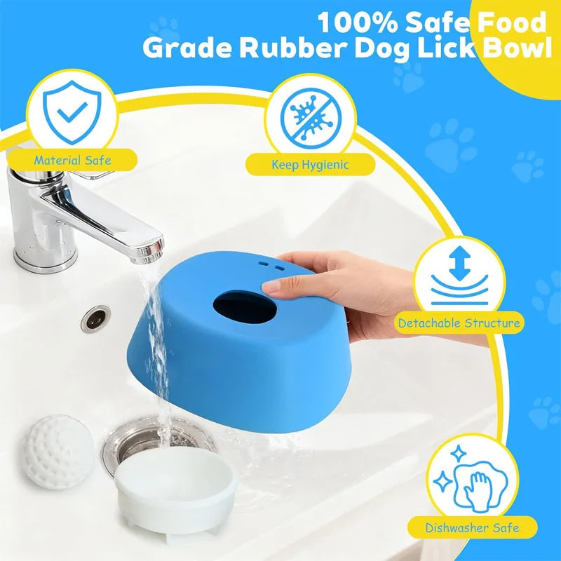 Anti-spill Slow Feeder Dog Bowl Liquid Food Durable Plastic Pet Dish Qme
