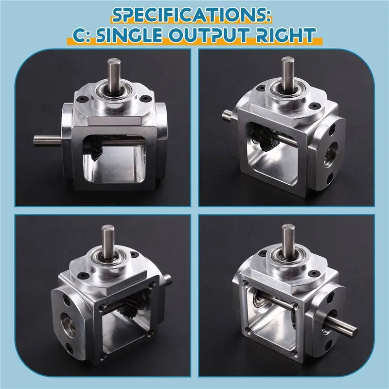 A02F-2X Gearbox 90 Degree Right Angle Bevel Gear-Box With Mounting Hole 1:1 Shaft 1 Module 20 Teeth Bevel Gear C Qme