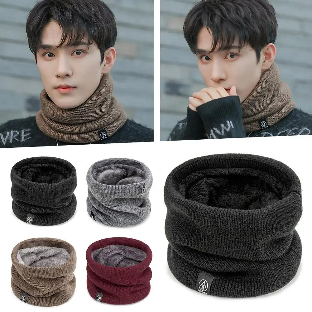 Fashion Women Knitted Scarf Solid Cashmer Like Winter Snood Scarves Lady Warm Wool Fur Thick Unisex Men Neck Scarfs Ring Qme