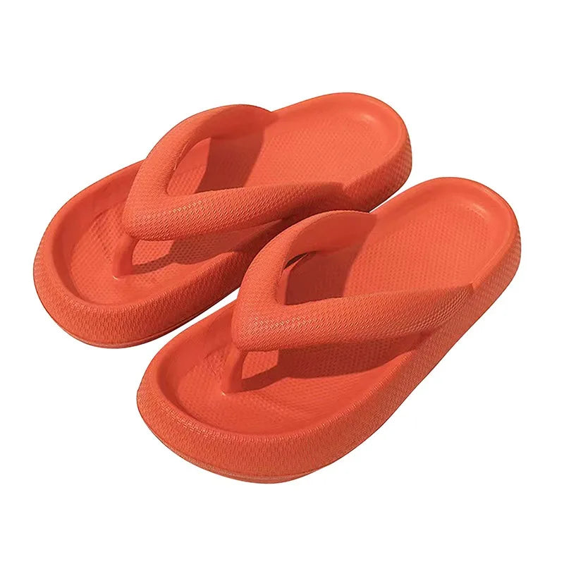 New Summer Platform Flip-Flops Handmade Flower Soft Bottom Cloud Slippers Travel Holiday Beach Lady Cute Shoes Women Slides Qme