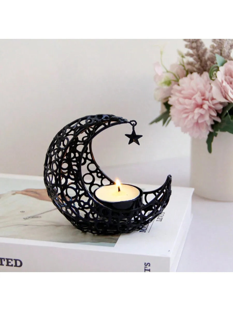 Festival Moon Candlestick Aromatherapy Stove Iron Candle Stand Love Qme