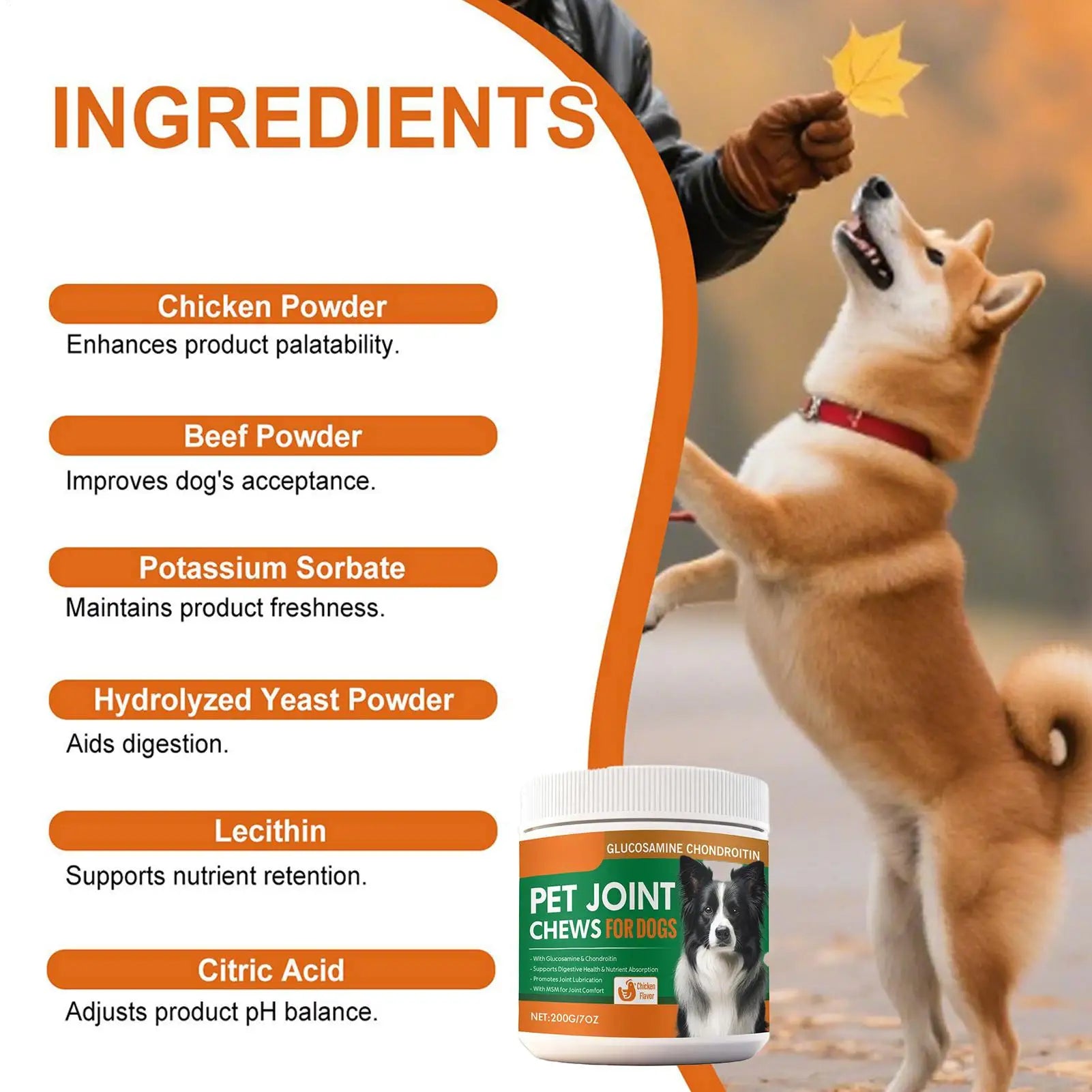 Joint Supplement Dogs Support Chews 100-piece Dog Hip Care Home Qme