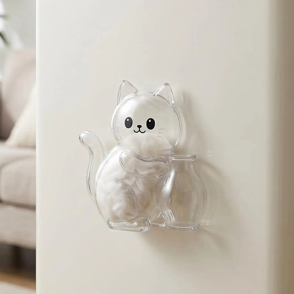 Pet Hair Memorial Cute Kitten Clear Refrigerator Magnets Cat Whiskers Storage Container for Refrigerators Washing Machines Any Qme