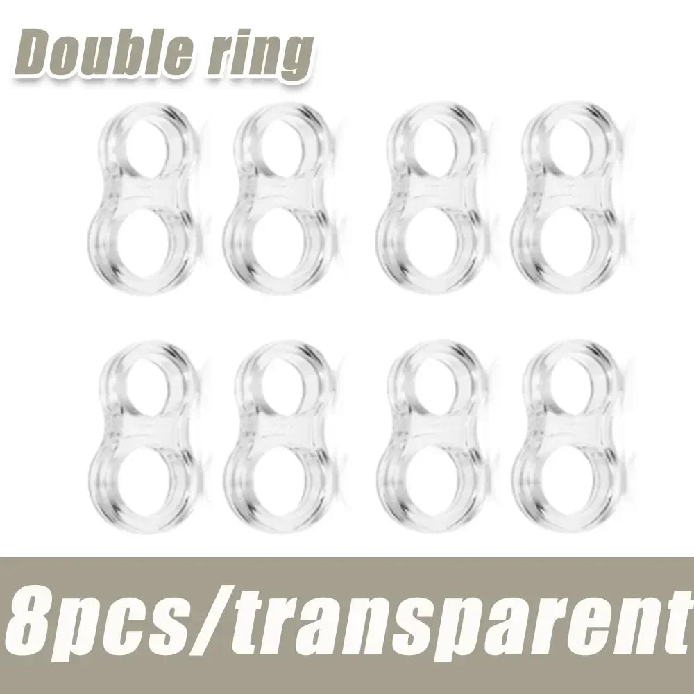 Silicone Cabinet Handle Protection Pads Clear Anti-Collision Stoppers for Furniture Door Drawer Anti-Shock Bumper Pads Qme 8pc-Double ring
