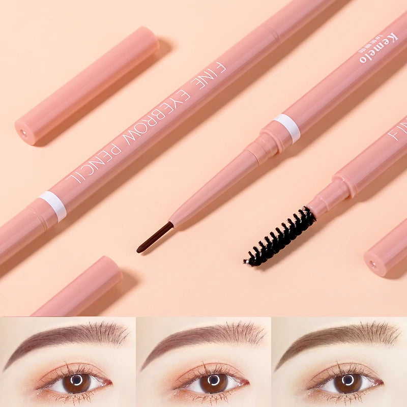 1.5mm Ultra Fine Double-Ended Eyebrow Pencil Automatic Rotating Natural Waterproof Long Lasting Professional Eyebrow Pen Makeup Qme