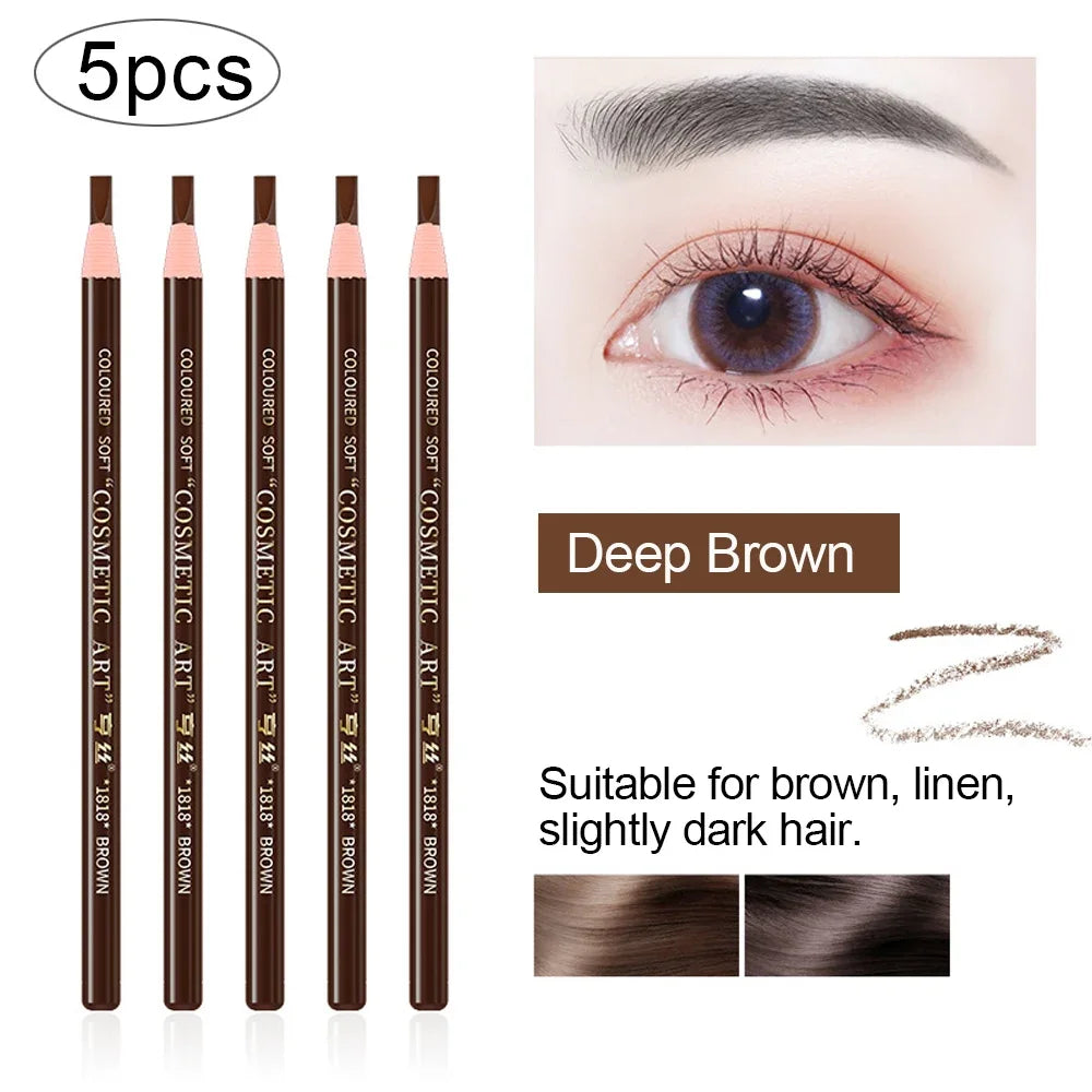 5pcs Professional Microblading Pencil Permanent Eyebrow Pencil Tattoo Waterproof Art Tint Makeup Eye Brow Pen Enhancers Cosmetic Qme meibi09shenka5Pcs