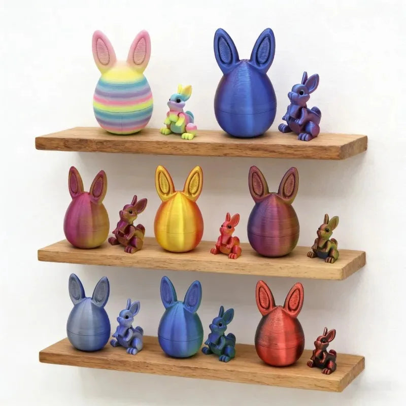 Easter Bunny Ornament 3D Printed Cute Rabbit Eggs Printing Desk Qme