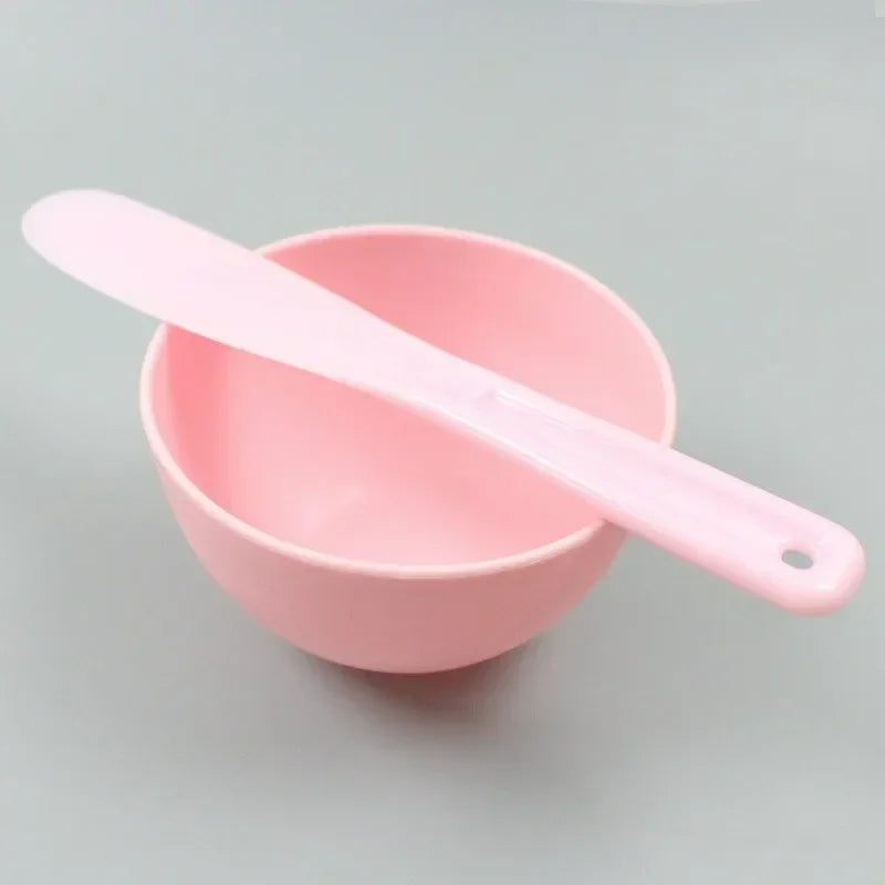 Face Mask Mixing Bowl Set Facial Skin Care Tools Kit Silicone Mask Brush Facial Applicator Spatula Measure Spoon Beauty Supplies Qme Pink Set