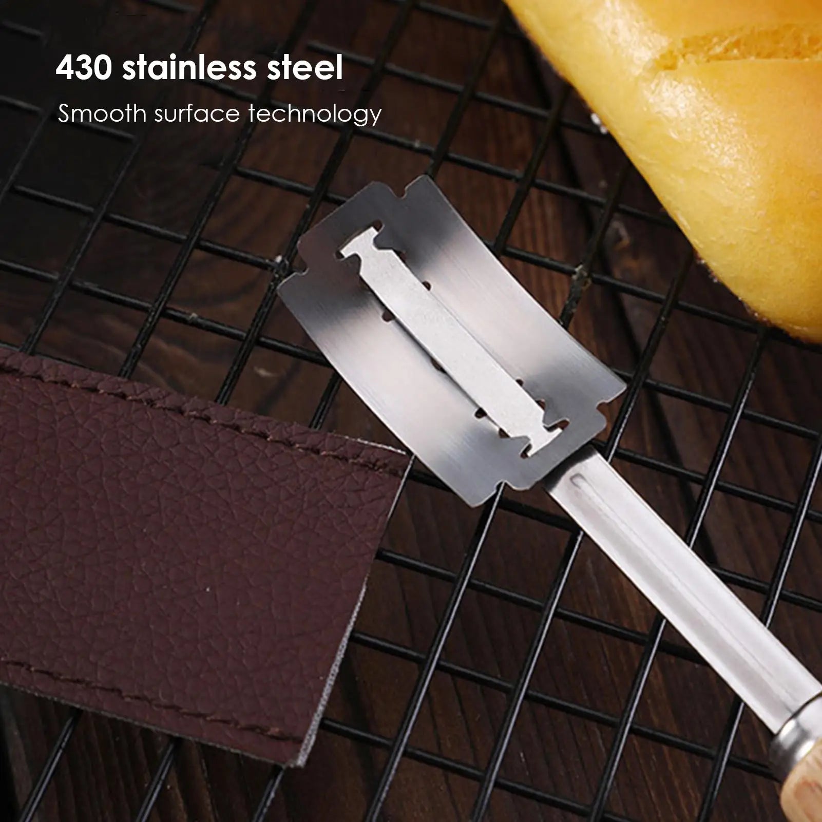 Stainless Steel Bread Lame Bread Knives and Dough Scoring Tool Lame Slashing Tools Bread Scorer Tool with Replaceable Cutters Qme