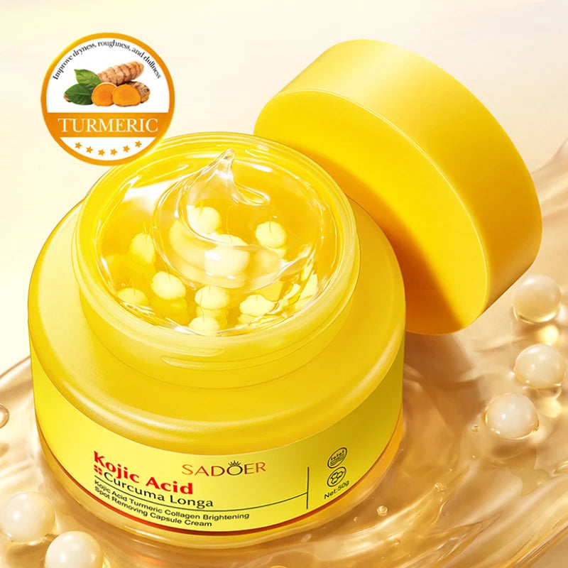 Curcuma Kojic Acid Collagen Capsule Face Cream Deeply Moisturize Qme