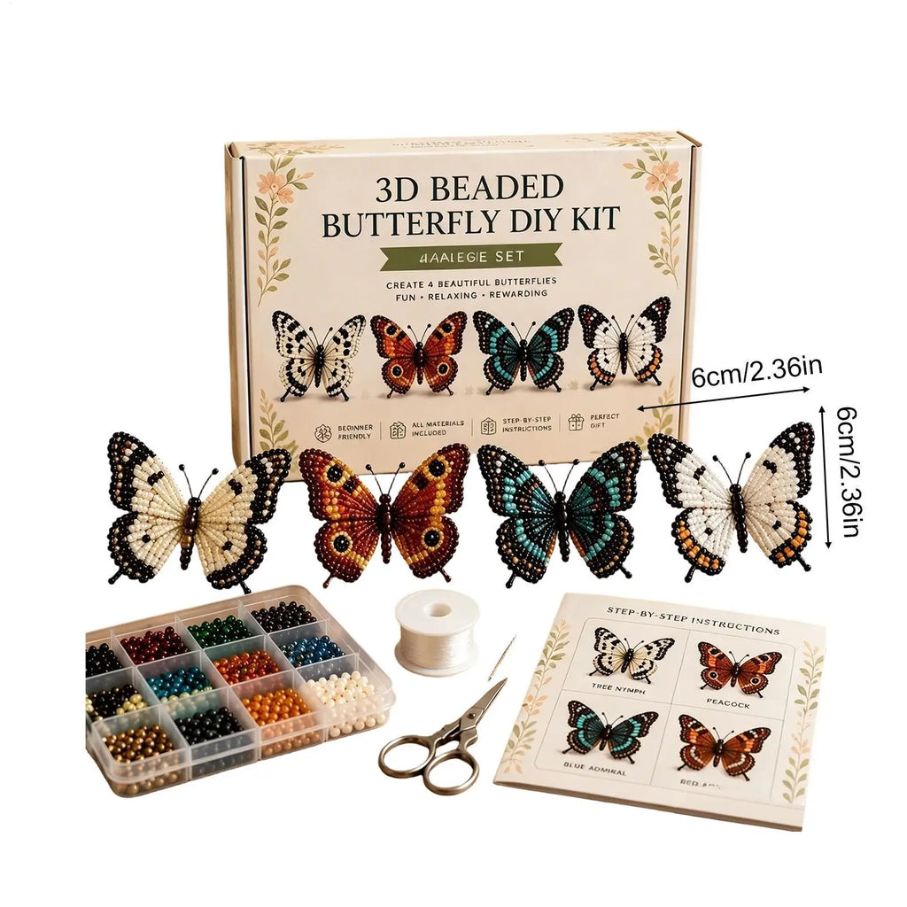 DIY Animal Beading Kits 4 Pieces 3D Funny Cute With Instructions Beaded Animals Art Kit For Craft Enthusiasts Family Friends Qme