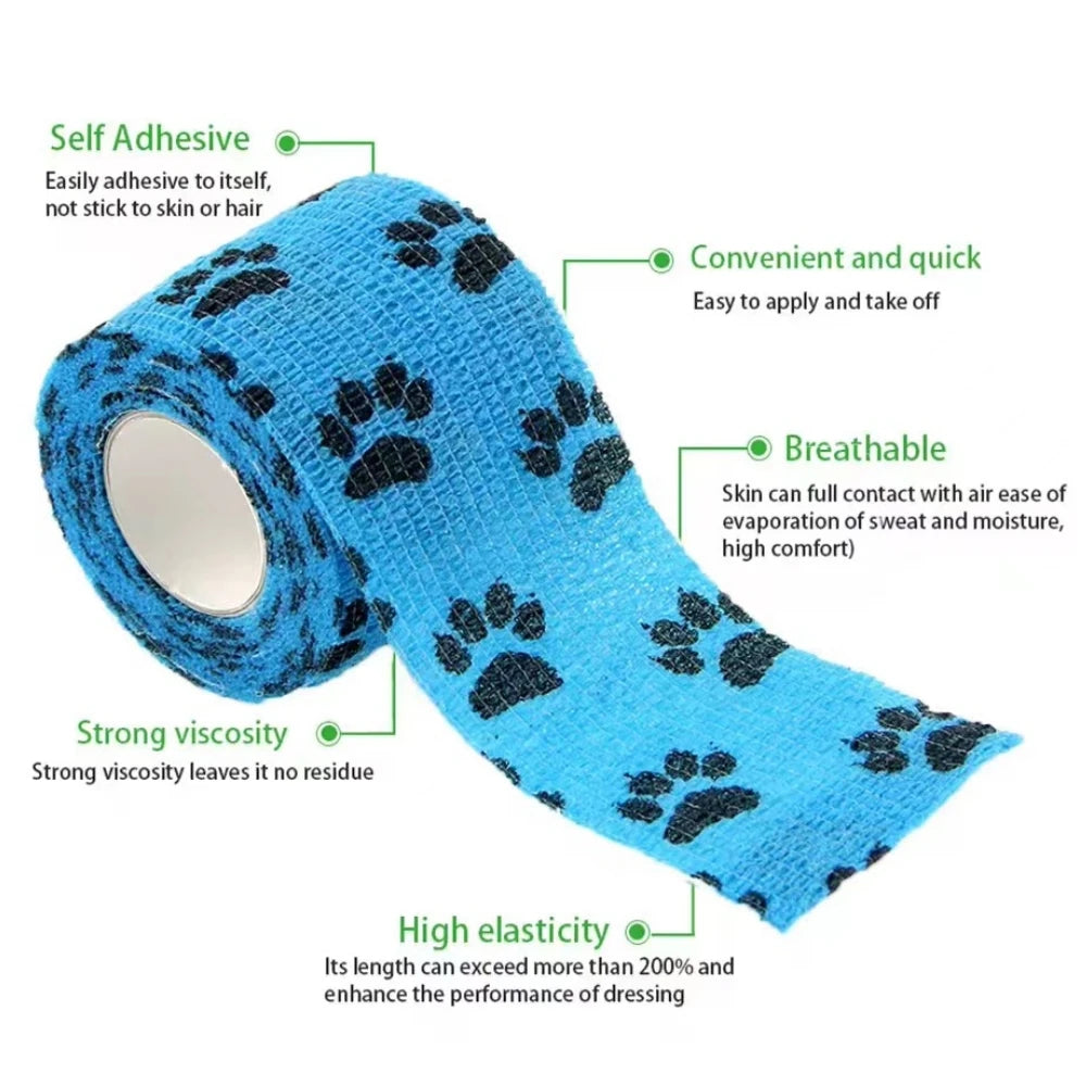 6/12PCS Gauze Bandage Self-adhesive Breathable Elastic Bandages for Nail Tattoo Art Sports Fixing Finger Wrist Leg Qme