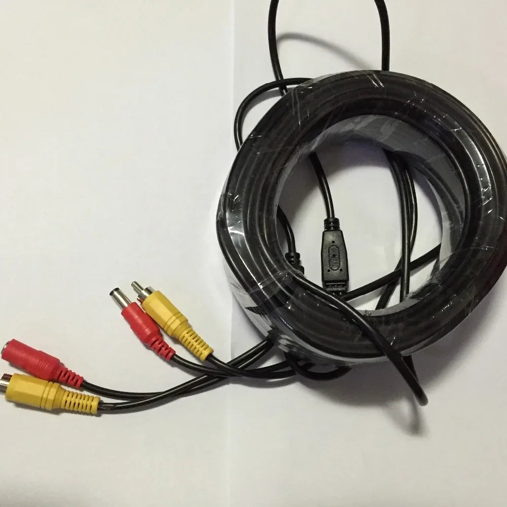 10m 15m 20m Video Power 5m RCA Cable For AHD 1080P CCTV Security Cameras 16ft DC 2.1 Cable Single RCA AHD DVR Systems Qme