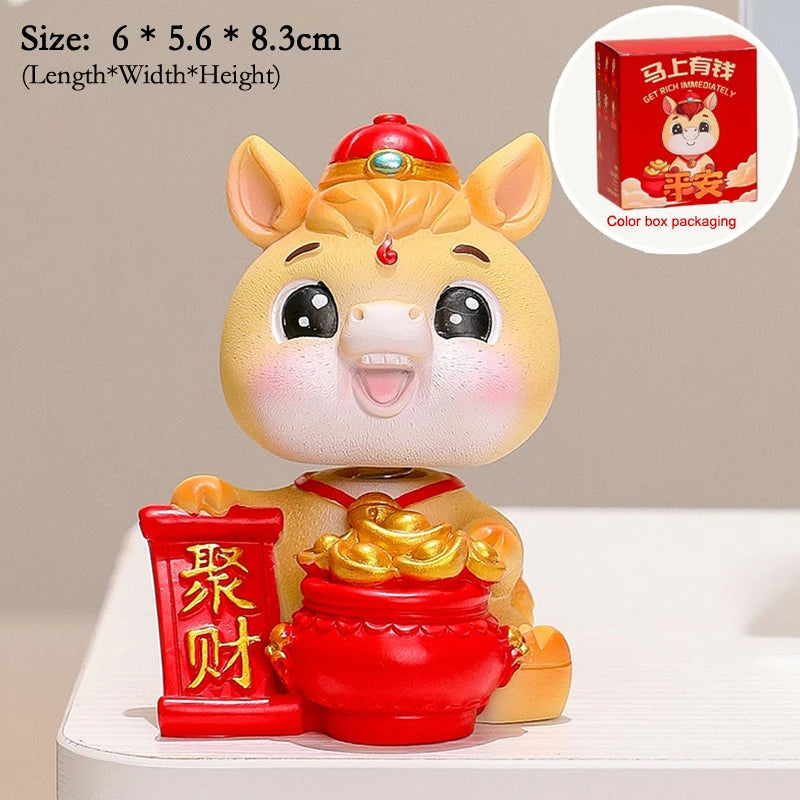 2026 Cute Year Horse Ornament Lucky Toy DIY Desktop Decoration Car