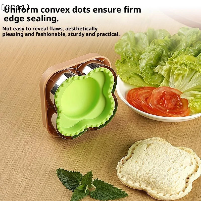 Sandwich Cutter Sealer Tool Stainless Steel Mold Kids Lunch Bread Qme
