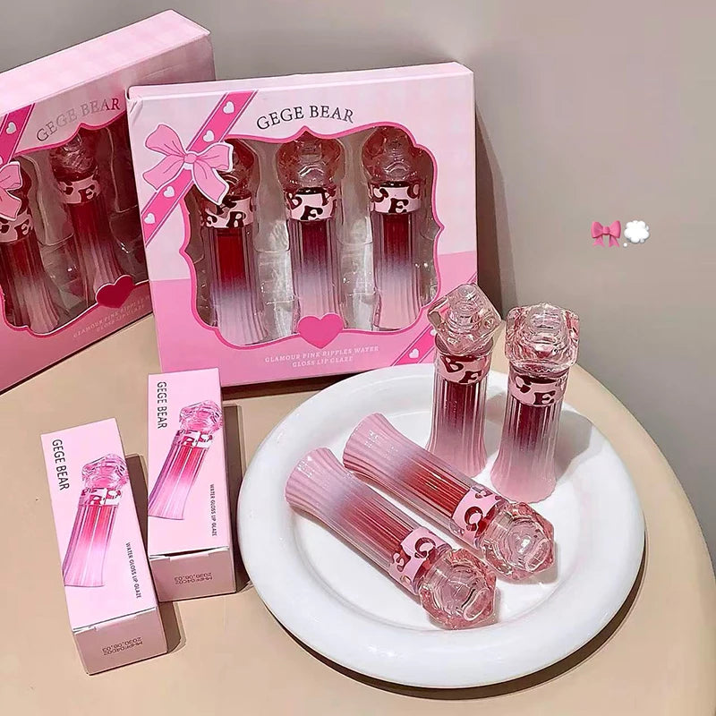 Gege Bear Water Light Lip Llaze Mirror Lipstick Gloss Hydrating Qme