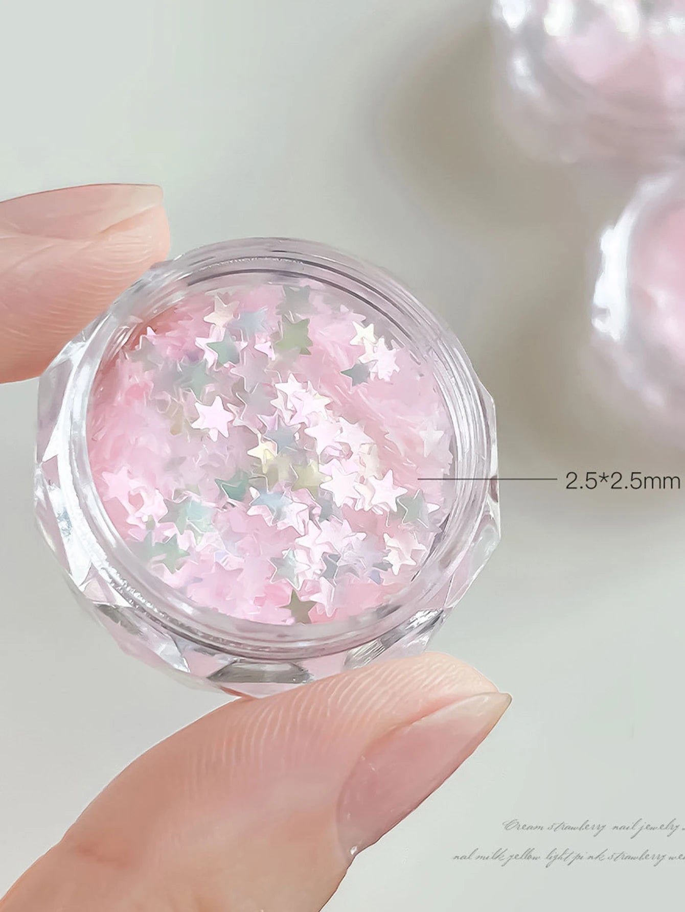 1 Pink Cherry Blossom Glitter Nail Art Heart Flower Butterfly DIY Qme