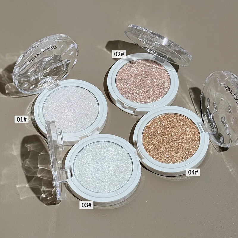 ART VALUE Monochrome Highlighter Powder Palette Champagne Gold Glitter Brighten Shiny Face Makeup Diamond Highlighter Contouring Qme