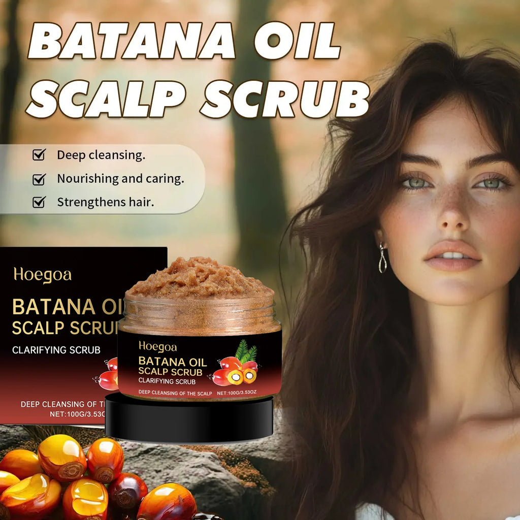 Batana Oil Scalp Scrub for Strengthening Hair Deep Cleaning Nourishing Soothing Shampoo for Sensitive Scalp Hair Care Qme