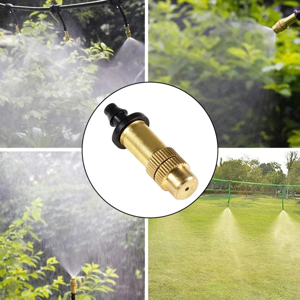 5pcs/10pcs Adjustable Copper Atomizing Nozzle Accessory Connector For Balcony, Garden, Potted Plants And Flower Watering Qme