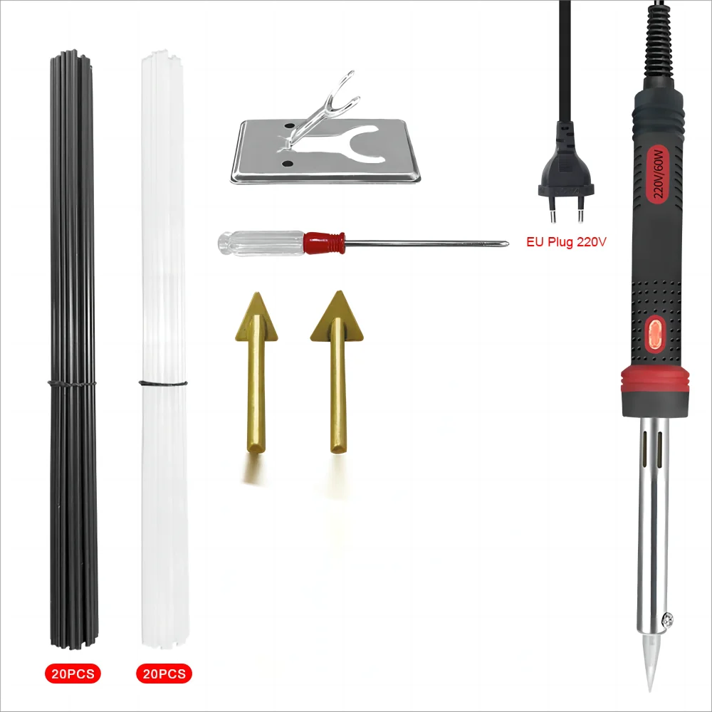 220V 60W Car Bumper Repair Electric Soldering Iron Home Leather Qme set 2 220V EU PLUG