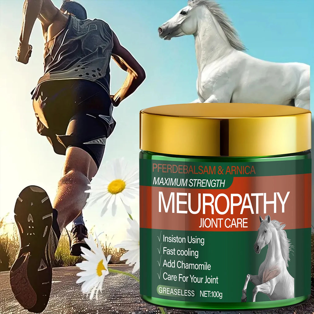 Pferdebalsam & Arnica Neuropathy Joint Care - Maximum Strength, Fast Cooling & Greaseless Formula. Qme