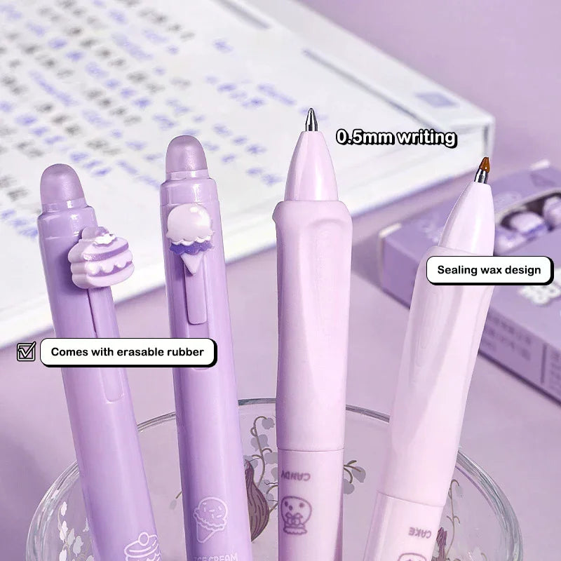 Box Cartoon Cute Erasable Gel Pen Creative Aesthetic Thermal Eraser Qme