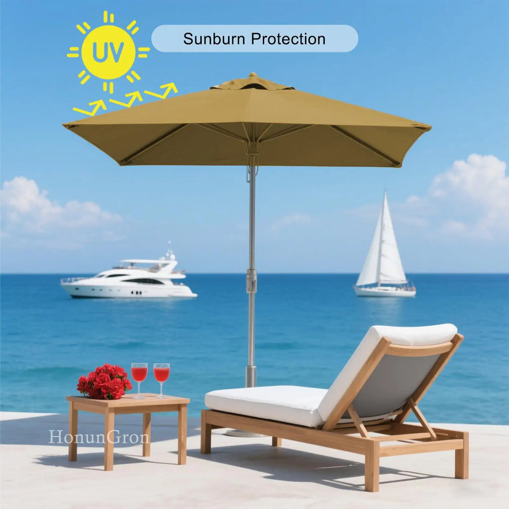 Rectangular Patio Umbrella 200x300cm UV-Resistant Rectangular Cover Patio Umbrella Fabric Replacement For Outdoor Deck Market Qme