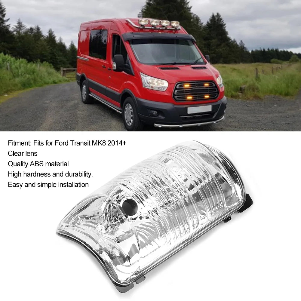 Backup Mirror Light Lens Exterior Rearview Door Wing Mirror Indicator Lens Clear Fits for Transit MK8 2014+ Indicator Lens Qme