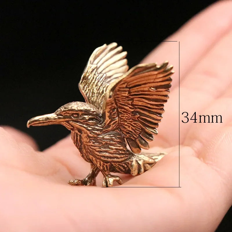 Brass Opening Wing Mini Eagle Bird Art Decoration Home Living Room Qme A