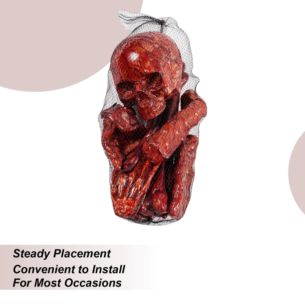 Skeleton Decoration Human Skull Set Indoor Outdoor Decorations For Ground Lawn Porch Front Yard Carnival Haunted House Party Qme