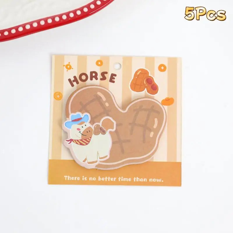 5 10Books Cute Pony Shape Convenience Sticky Notes Cartoon Has Qme A2
