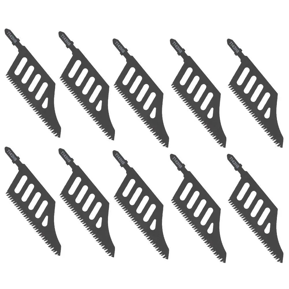 T-Shank Curved Jigsaw Blades T142HB for Flush and Precision Wood Cutting, Multipurpose Saber Reciprocating Saw Blade Set Qme