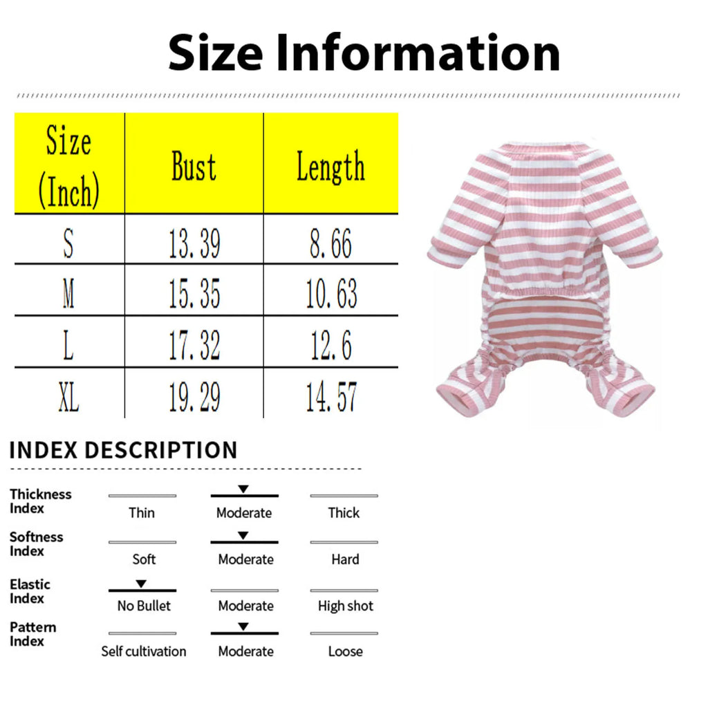 Cotton Dog Pajamas Stripe Classic Pet Jumpsuit Winter Dog Clothes For Small Dog Puppy Cat Costume Chihuahua Yorkie Poodle Outfit Qme