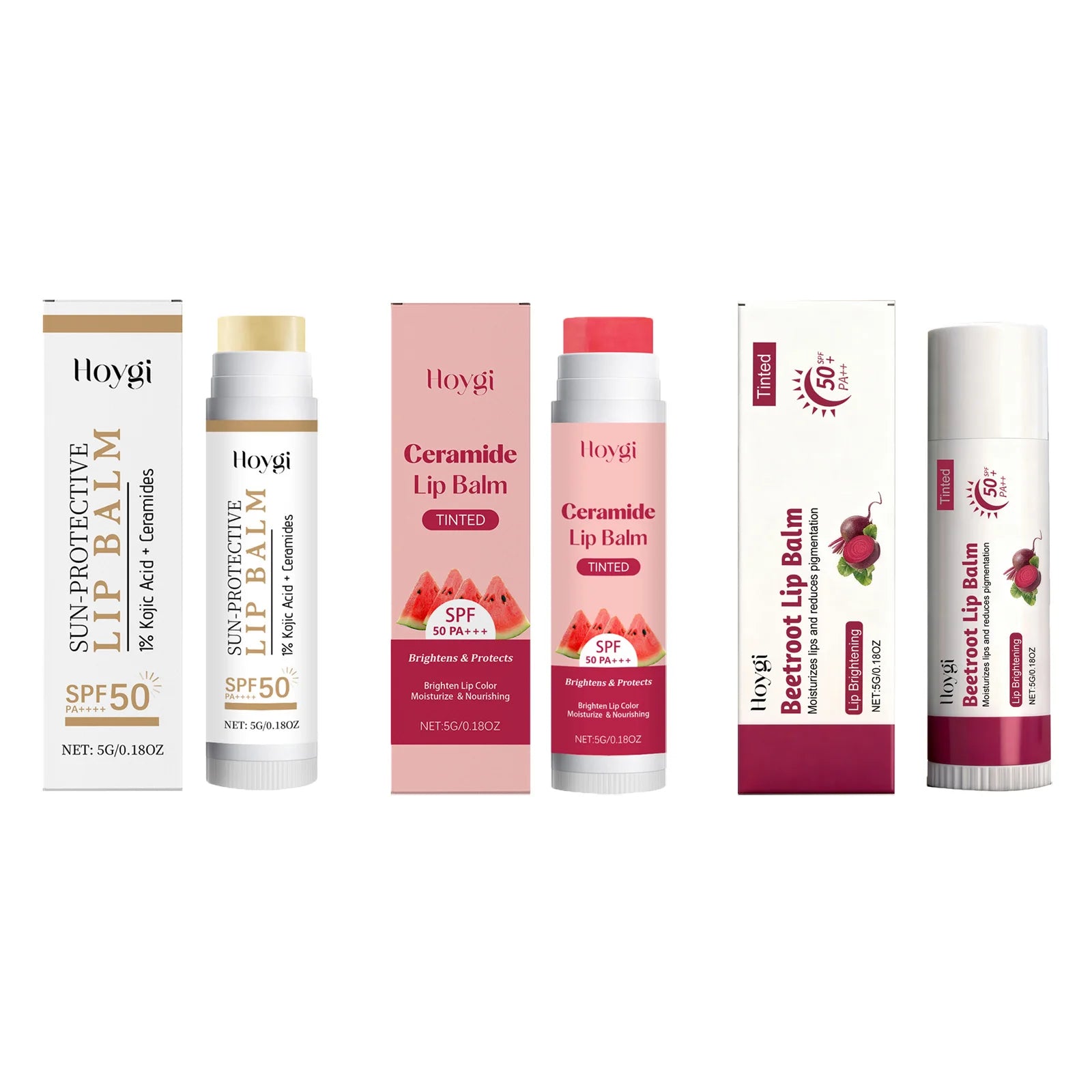 Sun Protective Lip Balm SPF50+ Nourishing Beetroot Brightening Ceramide Kojic Acid Moisturizing Fade Lip Lines Lipstick For Lips Qme