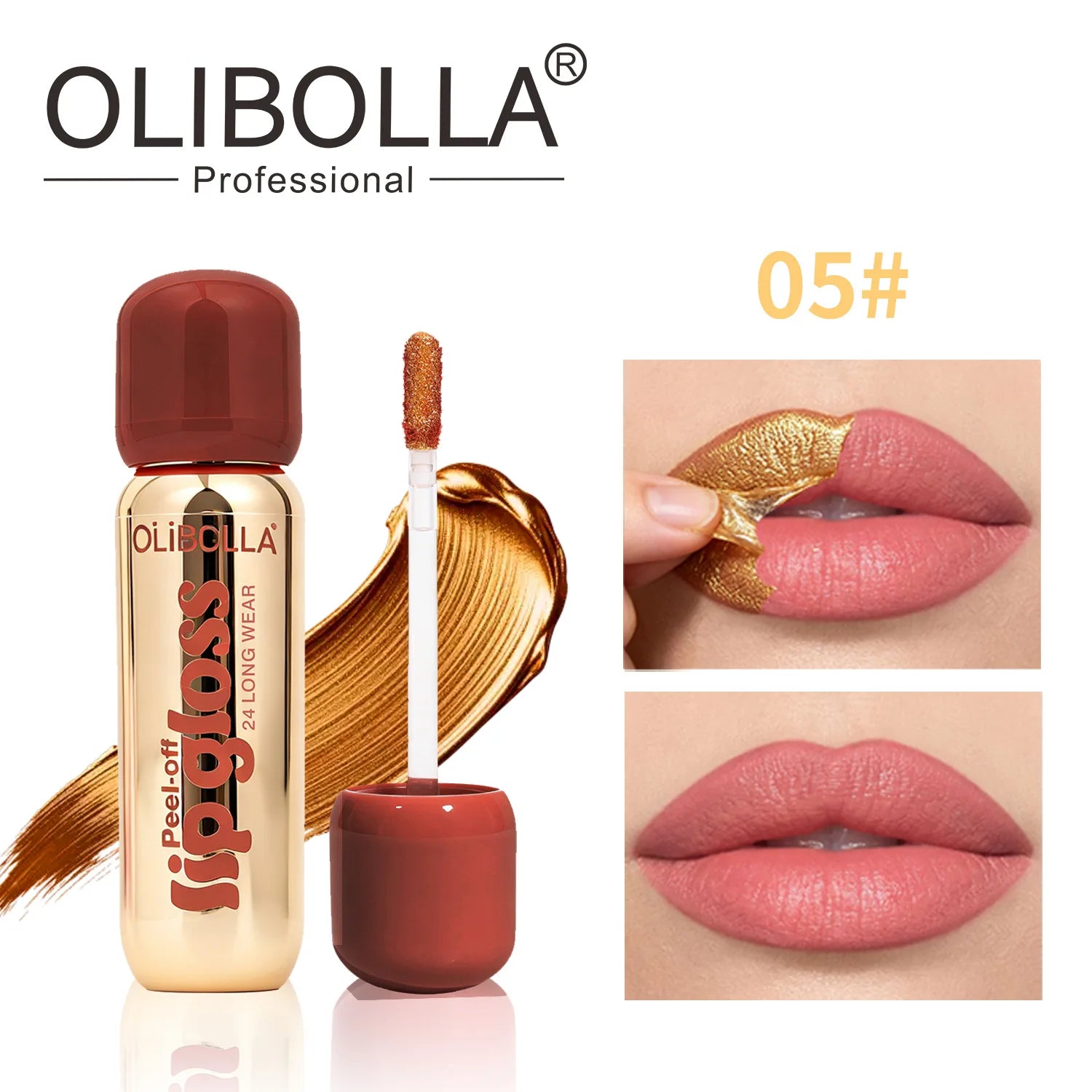 6Color Metallic Orange Peel Off Lip Stain Reveal Waterproof Pink Lip Tint Transfer Proof Non-stick Cup Natural Matte Lipstick Qme 05