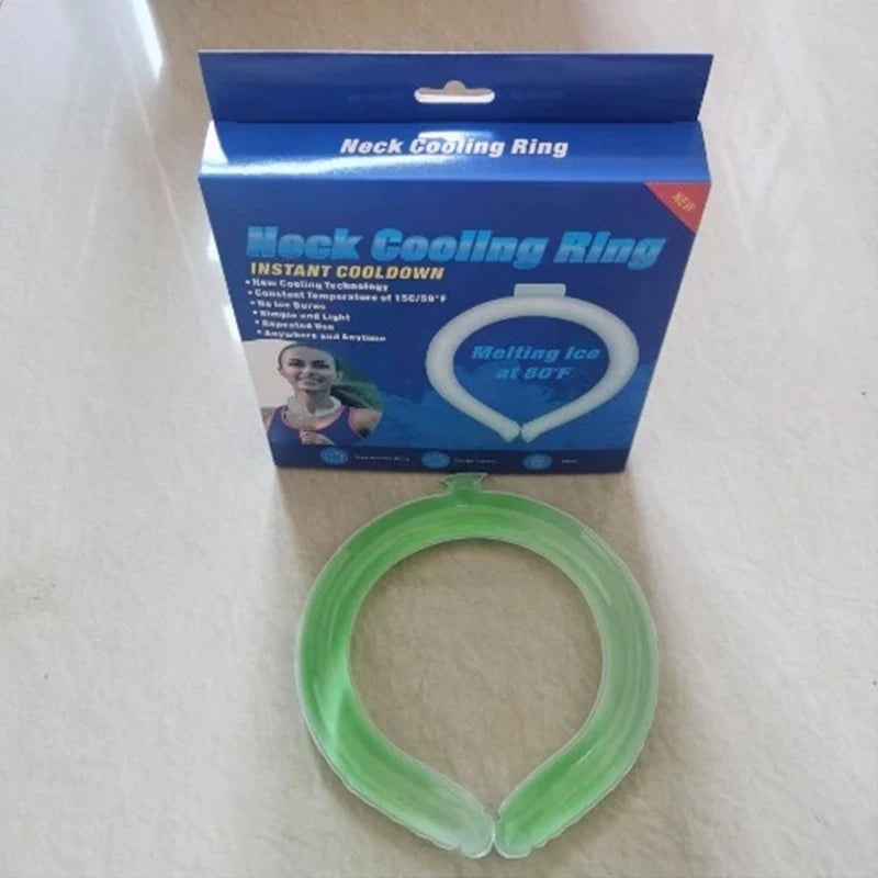 Outdoor Summer Neck Cooler Camping Climbing Cooling Ring Tool Hiking Qme one size green