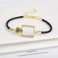 Bully Shiny Zirconia Animal Leopard Head Leather Rope Braided Charms Women Bracelets Personalized for Men's Holiday Jewelry Gift Qme 1