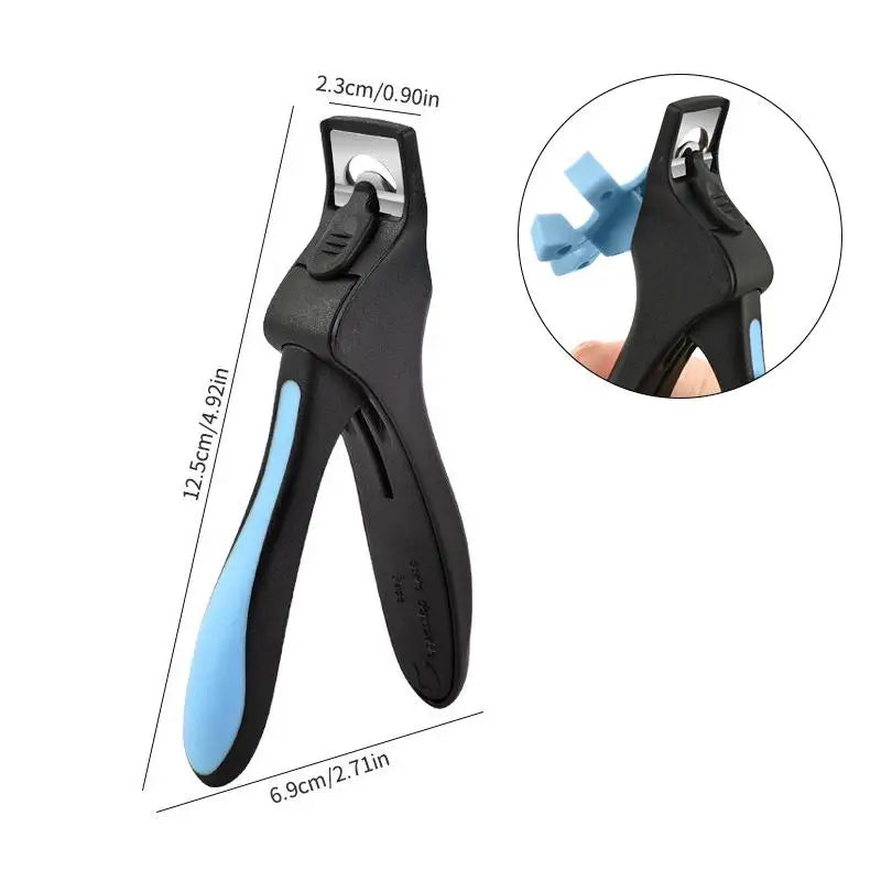 U-shaped French False Nail Scissors Clipper Positioning Adjustable Qme Blue