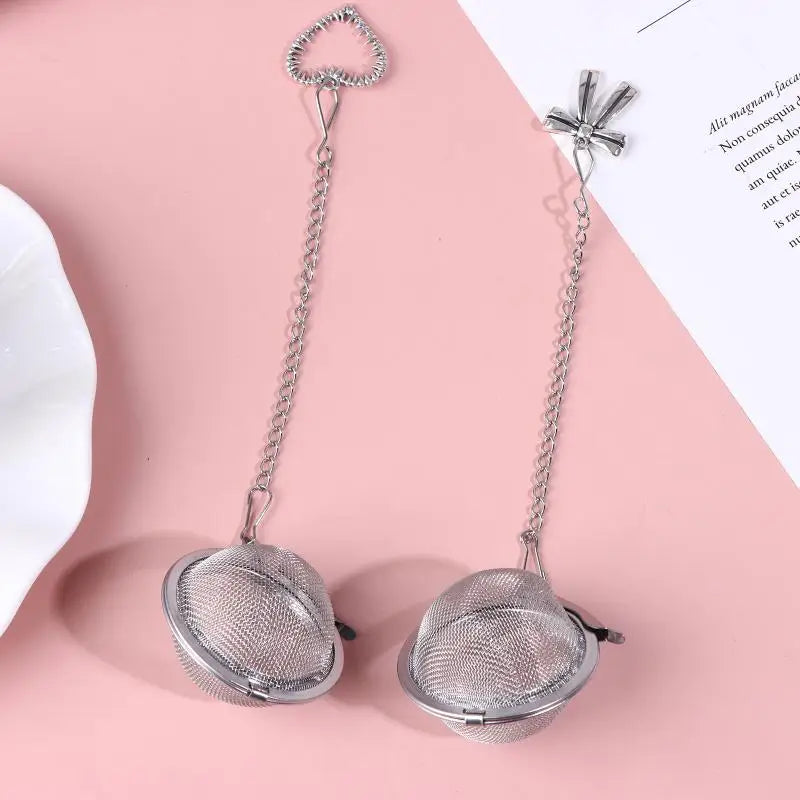 Stainless Steel Tea Infuser Butterfly Bee Heart Plant Chain Filter Qme A6