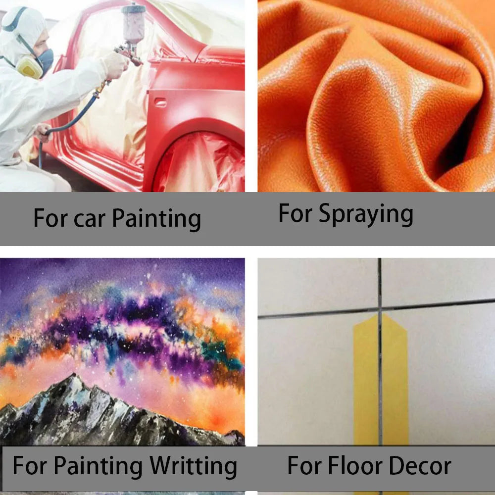 6 Rolls Black Masking Tape Painters Paper Tape for Arts DIY Crafts Painting Labeling Decoration School Projects Home Office Qme
