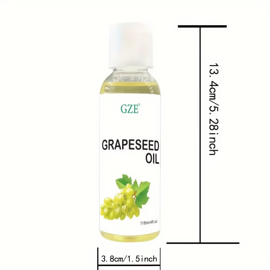 GZE Grapeseed Oil, Skin Care for Sensitive Skin, Light Silky Moisturizer for All Skin Type, Hair Strengthens Vegan Thickening Qme