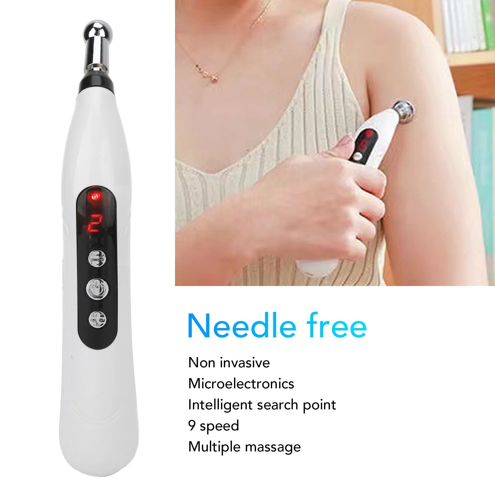 Electronic Acupuncture Pen 9 Gear Microelectronics Energy Pen Acupoint for Neck Arm Acupoint Energy Pen Energy Pen Acupuncture Qme