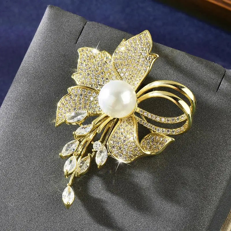 Sheep Shape Full Drill Design Elegant Decoration Vintage Pearl Brooch For Women Daily Outfit Qme style 3