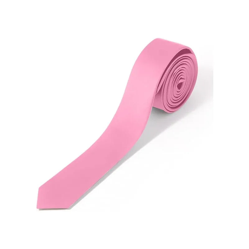 Skinny Ties Black Men Women Solid Pure Plain Formal Slim Long Wedding Qme COLOR4
