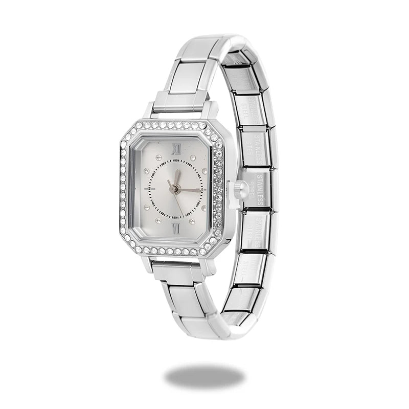 2026 Fashion Men Women's DIY 9mm Width Italian Elastic Charm Stainless Round Oval Square Watch Bracelet Bangle For Birthday Gift Qme Style 22