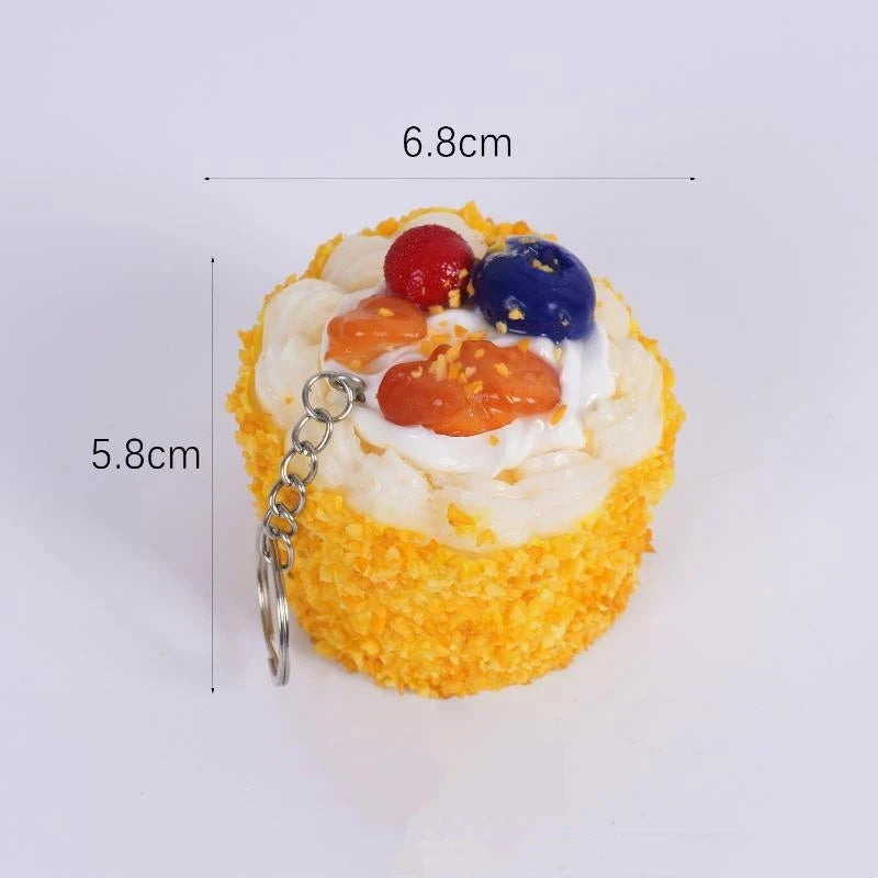 Artificial Coconut Cream Mousse Dessert PU Simulation Cake Fake Food Model Refrigerator Sticker Home Kitchen Decoration Prop Qme A3 6.8x5.8cm