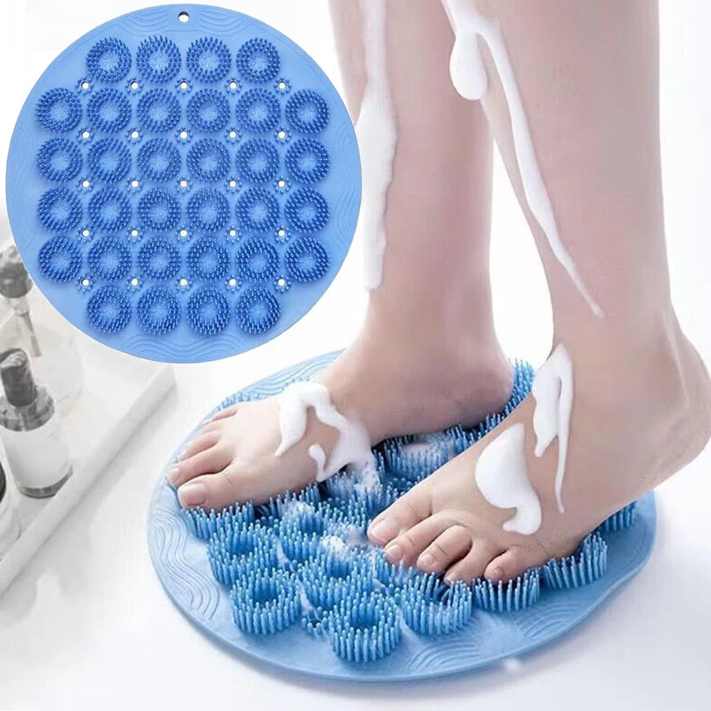 Exfoliating Shower Foot Back Scrubber Massage Pad Wall Mounted Qme